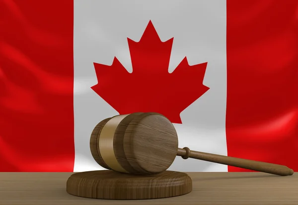 Canada law and justice system with national flag — Stock Photo, Image