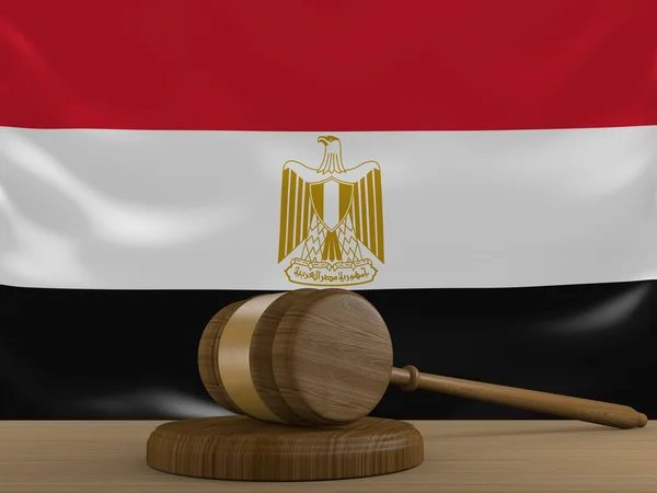 Egypte recht en rechtvaardigheid systeem met nationale vlag — Stockfoto