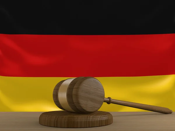Germany law and justice system with national flag — Stock Photo, Image