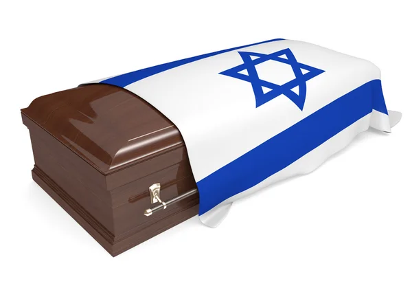 Kist bedekt met de nationale vlag van Israël — Stockfoto