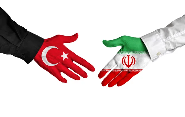 Turcja i Iran przywódcy drżenie rąk na ofertę umowy — Zdjęcie stockowe