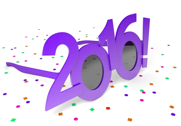 年末年始を祝うため紫 2016年メガネ — ストック写真