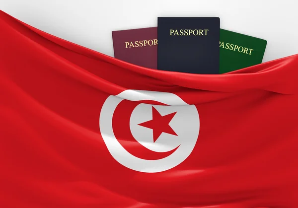旅行や各種パスポートと、チュニジアの観光 — ストック写真