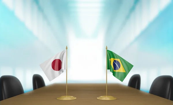 Japanisch-brasilianische Beziehungen und Handelsabkommen 3d Rendering — Stockfoto