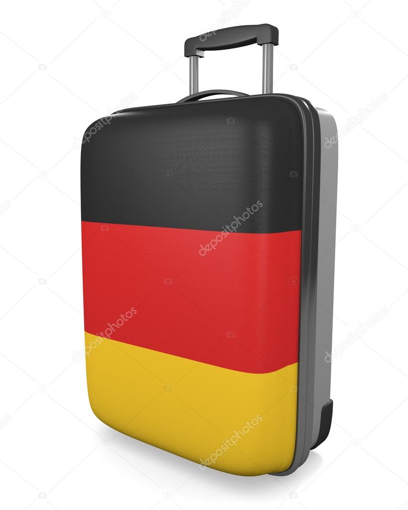 Germany vacation destination concept of a flag painted travel suitcase