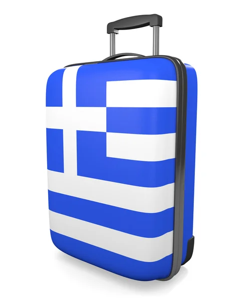 Grekland semester destination begreppet en flagga målade resor resväska — Stockfoto