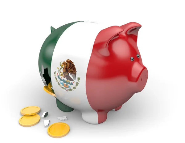 México: concepto de economía y finanzas para la pobreza y la deuda nacional — Foto de Stock