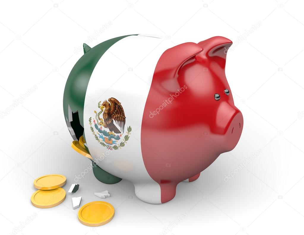 Mexico economy and finance concept for poverty and national debt