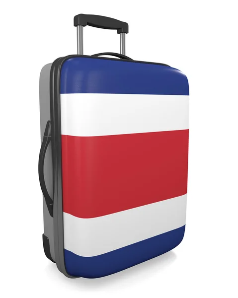 Costa Rica vakantie bestemming concept van een vlag geschilderd reizen koffer — Stockfoto