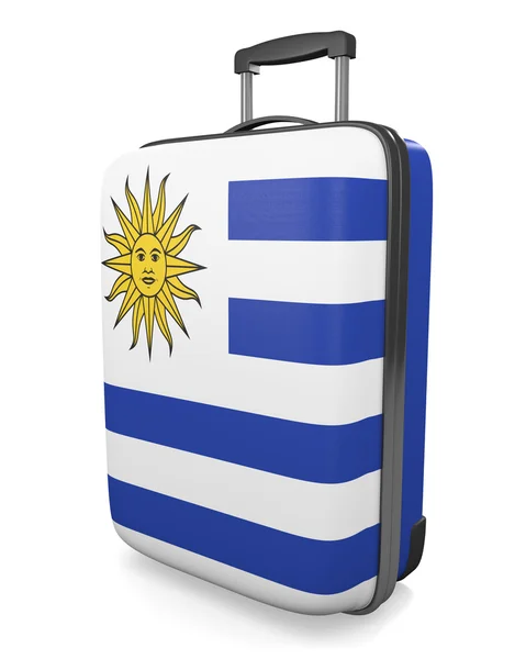 Uruguay vacation destination concept of a flag painted travel suitcase — Stock Photo, Image