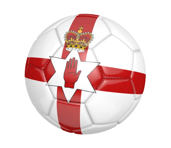 Piłka nożna, nazywane także piłki nożnej, kolory flagi narodowej z Irlandii Północnej — Zdjęcie stockowe