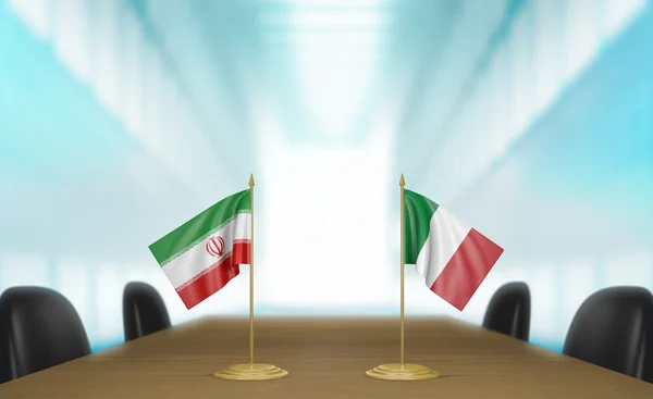 Iran en Italië betrekkingen en de handel gaan gesprekken 3D-rendering — Stockfoto