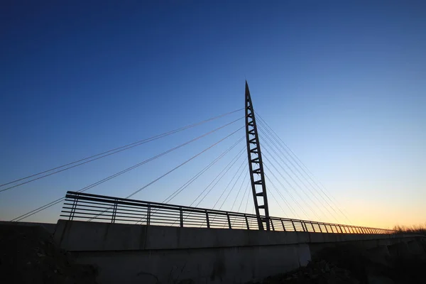 Suspension Bridge Evening — Stock Photo, Image