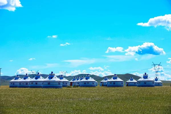 Yurta Mongol Los Pastizales — Foto de Stock