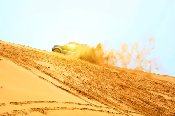 Suv Stava Guidando Nel Deserto — Foto Stock