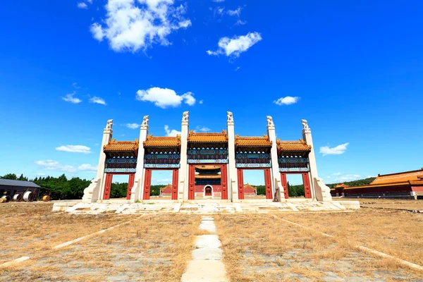 Forntida Kinesisk Arkitektur Stenvalv — Stockfoto