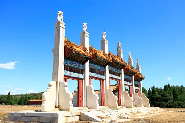 Forntida Kinesisk Arkitektur Den Blå Himlen — Stockfoto