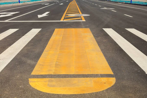 Nieuw Straat Asfalt Weg Asfalt Weg Als Abstracte Achtergrond Gele — Stockfoto