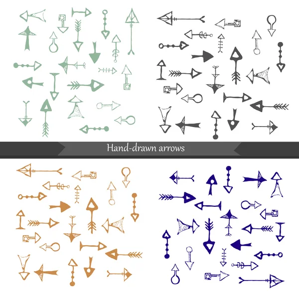 Hand drawn vector isolated  arrow collection. — Stock Vector