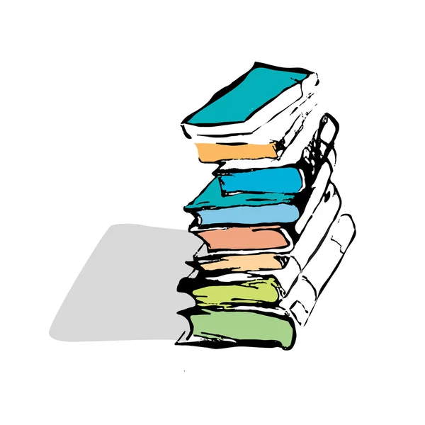 Vektor handgezeichnete Bücher — Stockvektor