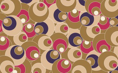 Vektör kumaş daireler, soyut seamless modeli, arka plan 