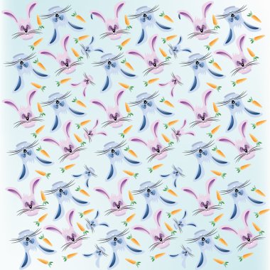 mavi ve gül tavşan sebze ile