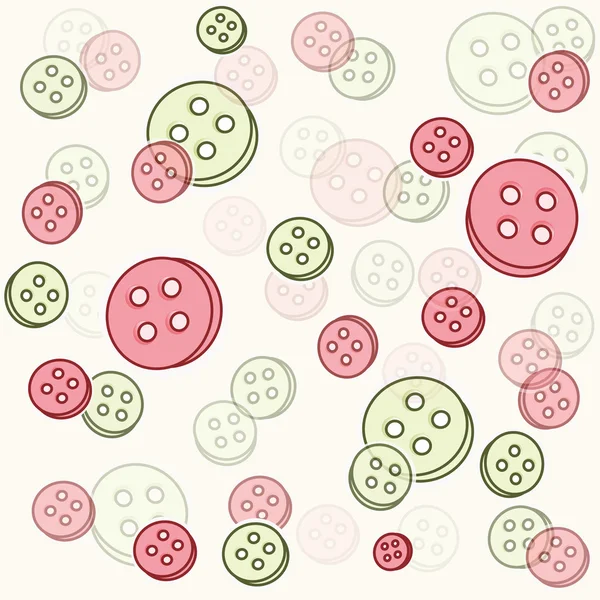 Baby seamless buttons pattern, loch knopfe rot und green — стоковый вектор