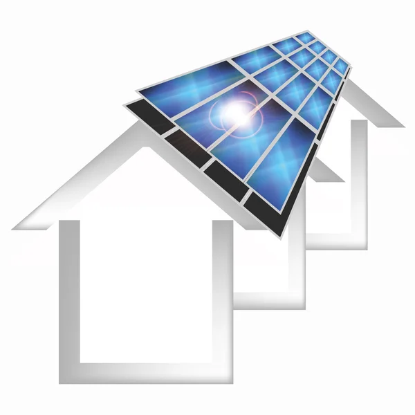 Solární energie, solární hauses — Stockový vektor