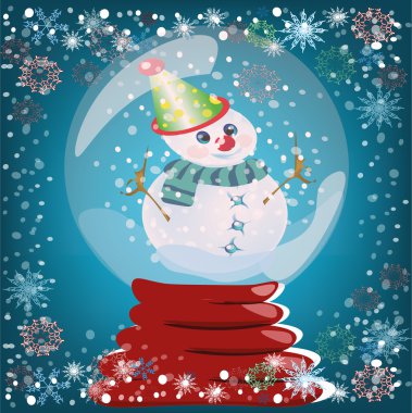 kar küresi, Noel kartı kardan adam ayakta