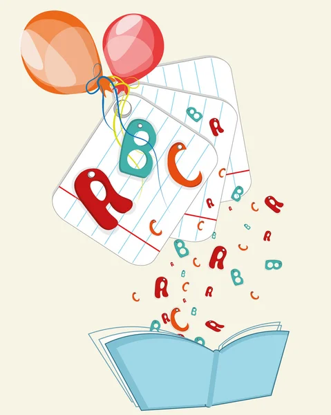 ABC, schule, luftballons, vector — Stockvector