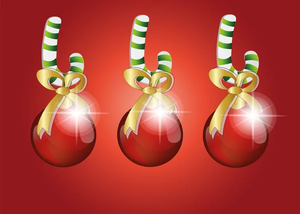 Boules de Noël en rouge 2 — Image vectorielle