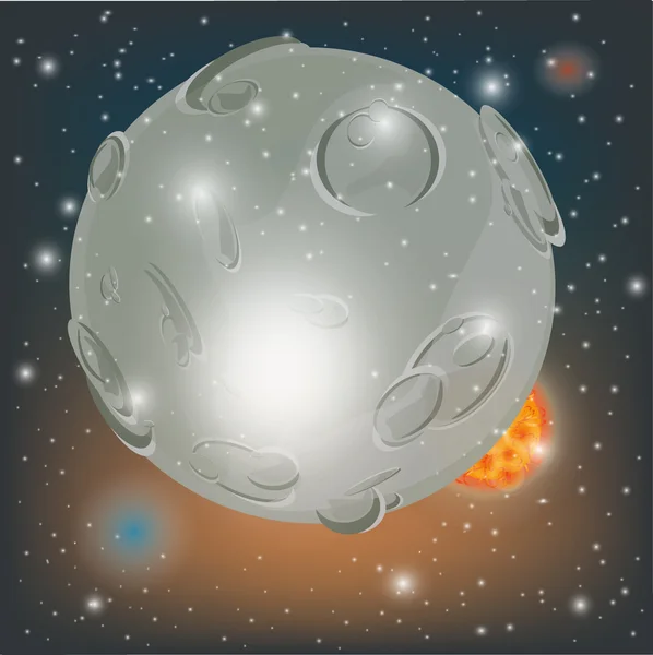 Lune dans l'univers — Image vectorielle