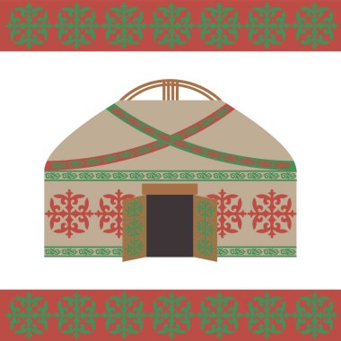 Yurt, Orta Asya ve Moğolistan göçebelerinin evidir. Ev keçe ve doğal malzemelerden yapılmıştır. Kazakistan Yurtları, Kırgızistan, Moğolistan. Geleneksel ulusal süs ve desenlerle süslenmiş zarif bir yurt..