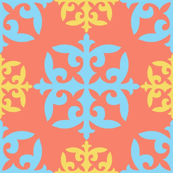 Kusursuz Kazak deseni. Doğu tarzında bir süs. Orta Asya ve Kazakistan, Kırgızistan, Moğolistan göçebelerinin Asya desenleri.