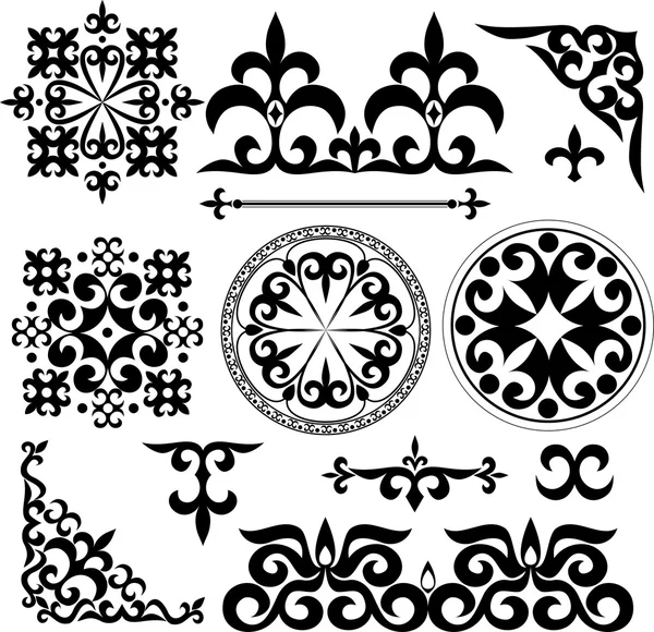 Kazakh patterns — Stock Vector