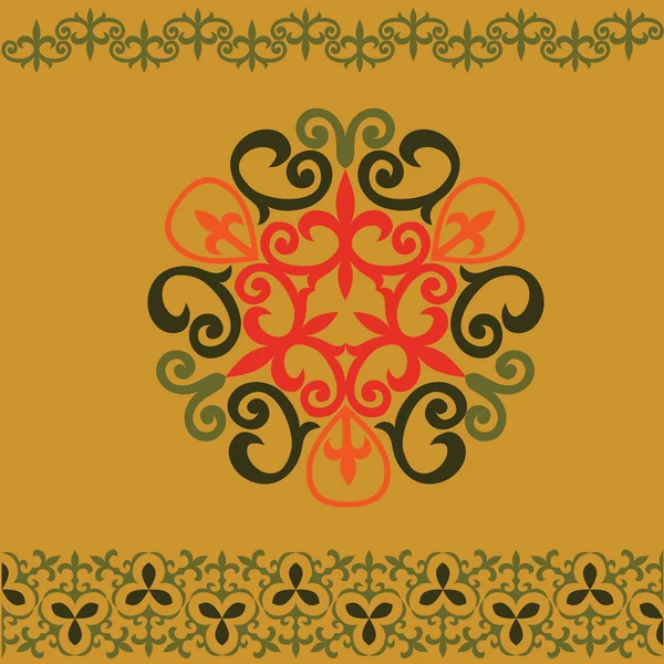Ensemble Kazakh asiatique ornements — Image vectorielle