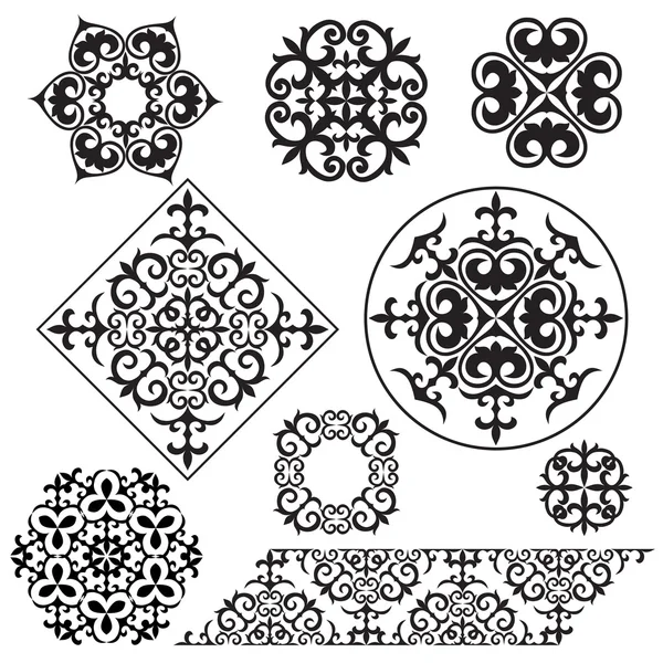 Asian ornaments and patterns — Stock Vector