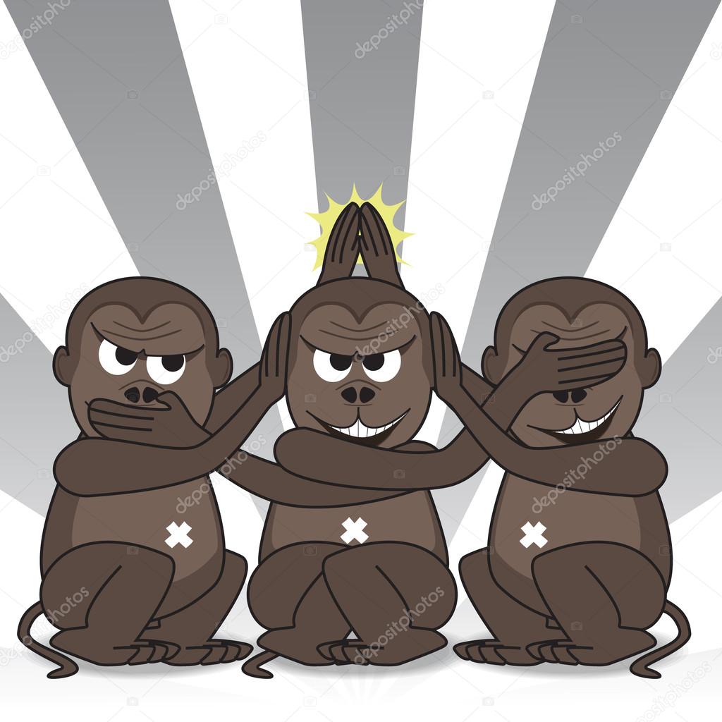 Teasing three wise monkeys Stock Vector Image by ©Wan_Studio #64837093 Teasing three wise monkeys Stock Vector Image by ©Wan_Studio #64837093