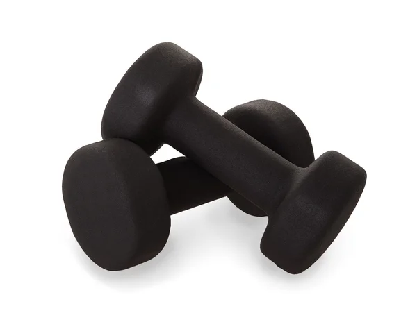 Black dumbbells isolated — Stock Photo, Image