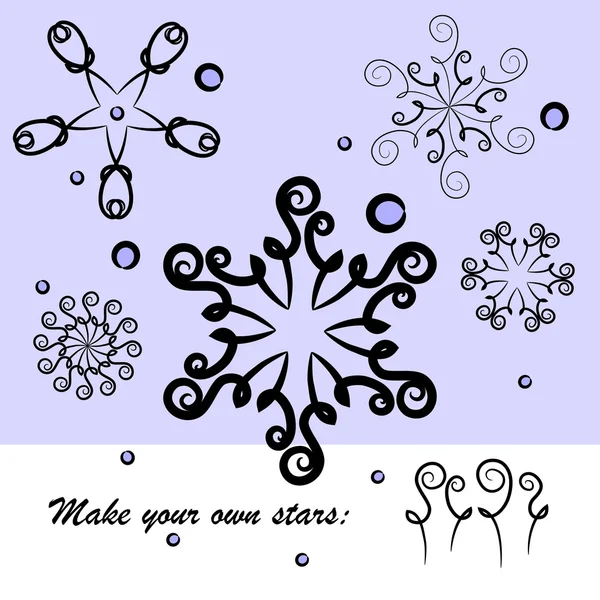 Set of stars or snowflakes — Stock vektor