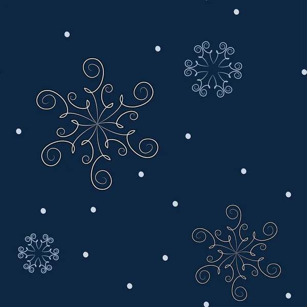 Snöflingor - sömlösa mönster — Stock vektor
