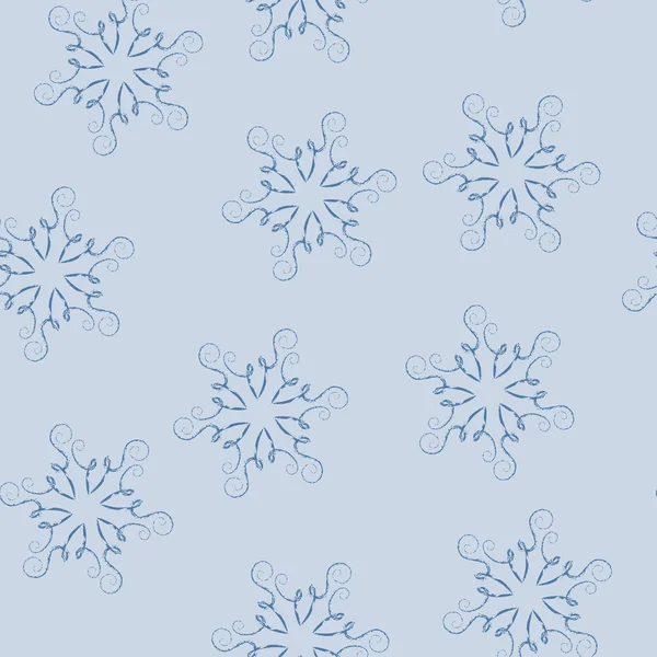 Copos de nieve - patrón sin costuras — Vector de stock