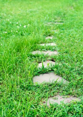 Çim taşları yolu ile