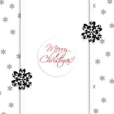 Kar taneleri ve metin ile kartı