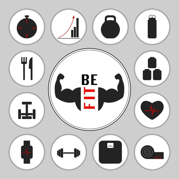 Spor salonu ve simgeler kümesi için logo