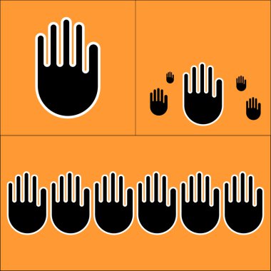 Stop jest elinde üç çizimler