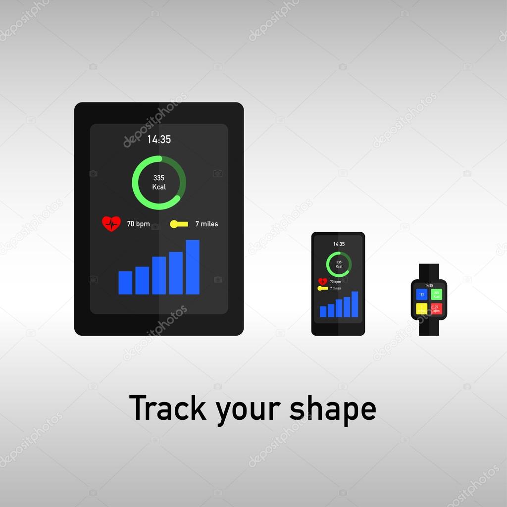 Tablet, phone and watch for fitness tracking