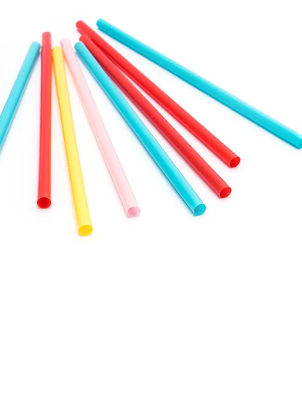 Colorful straws on white — Stock Photo, Image