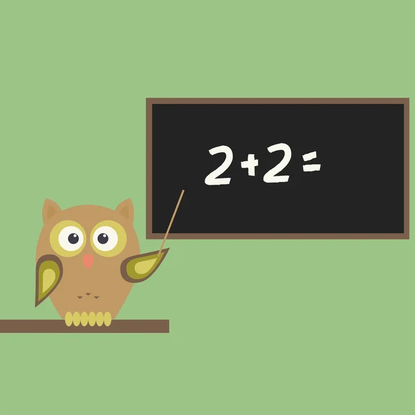 Owl-teacher with chalkboard — Stock Vector