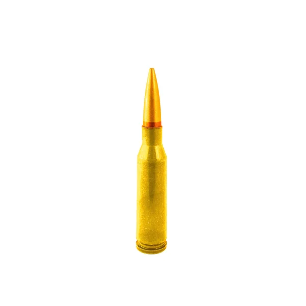 One golden bullet isolated on white background — Stock Photo, Image